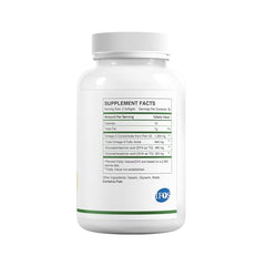 HUJ Omega-3 softgels pouring from bottle for easy intake