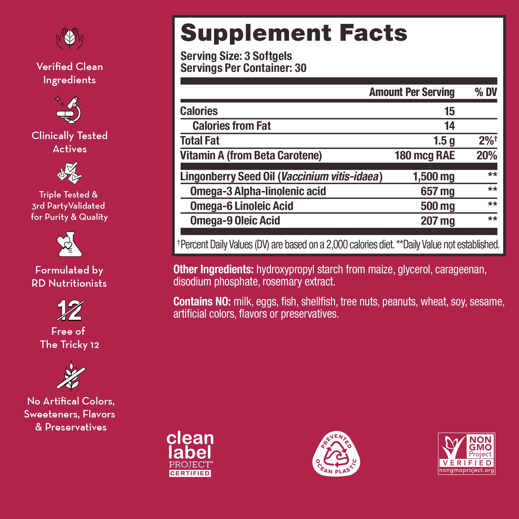 HUM Arctic Repair capsules highlight omega 3-6-9 blend.