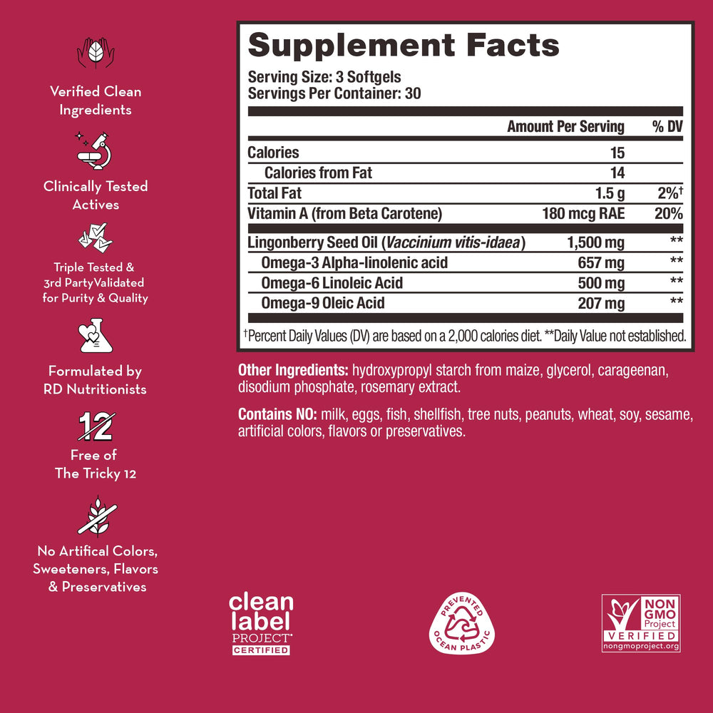 HUM Arctic Repair capsules highlight omega 3-6-9 blend.
