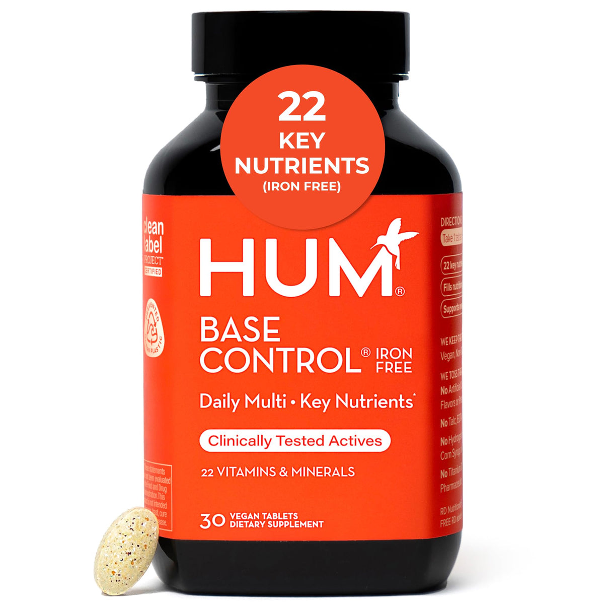 Hum Base Control bottle illustrating daily wellness for women