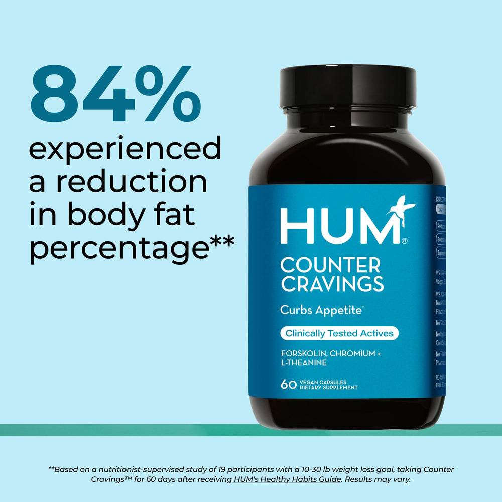 HUM Counter Cravings label: clear, clean-label information for safe supplementation.