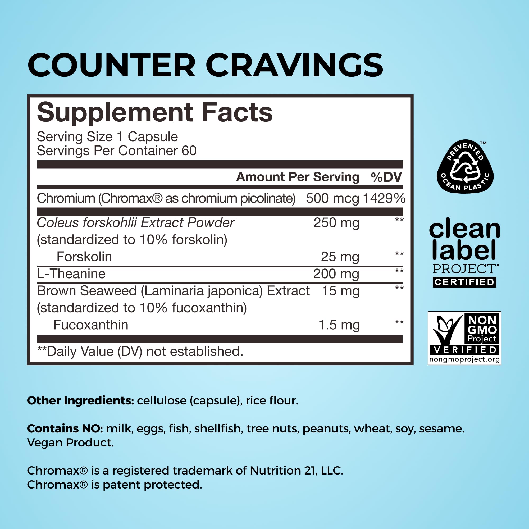 HUM Counter Cravings seaweed-derived ingredient highlight: sea and land blend.