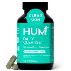 Hum Daily Cleanse bottle front for easy daily skin and detox support.