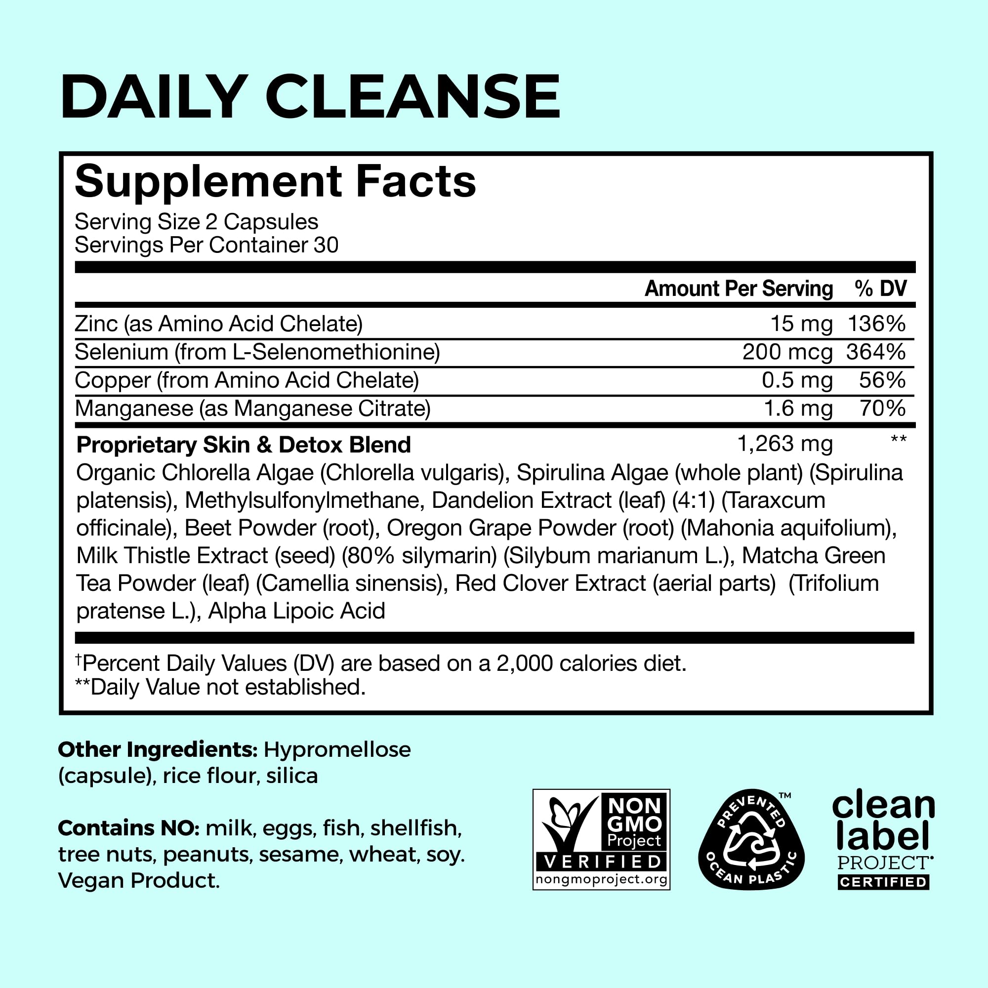 Hum Daily Cleanse pills in hand illustrating easy daily supplementation.