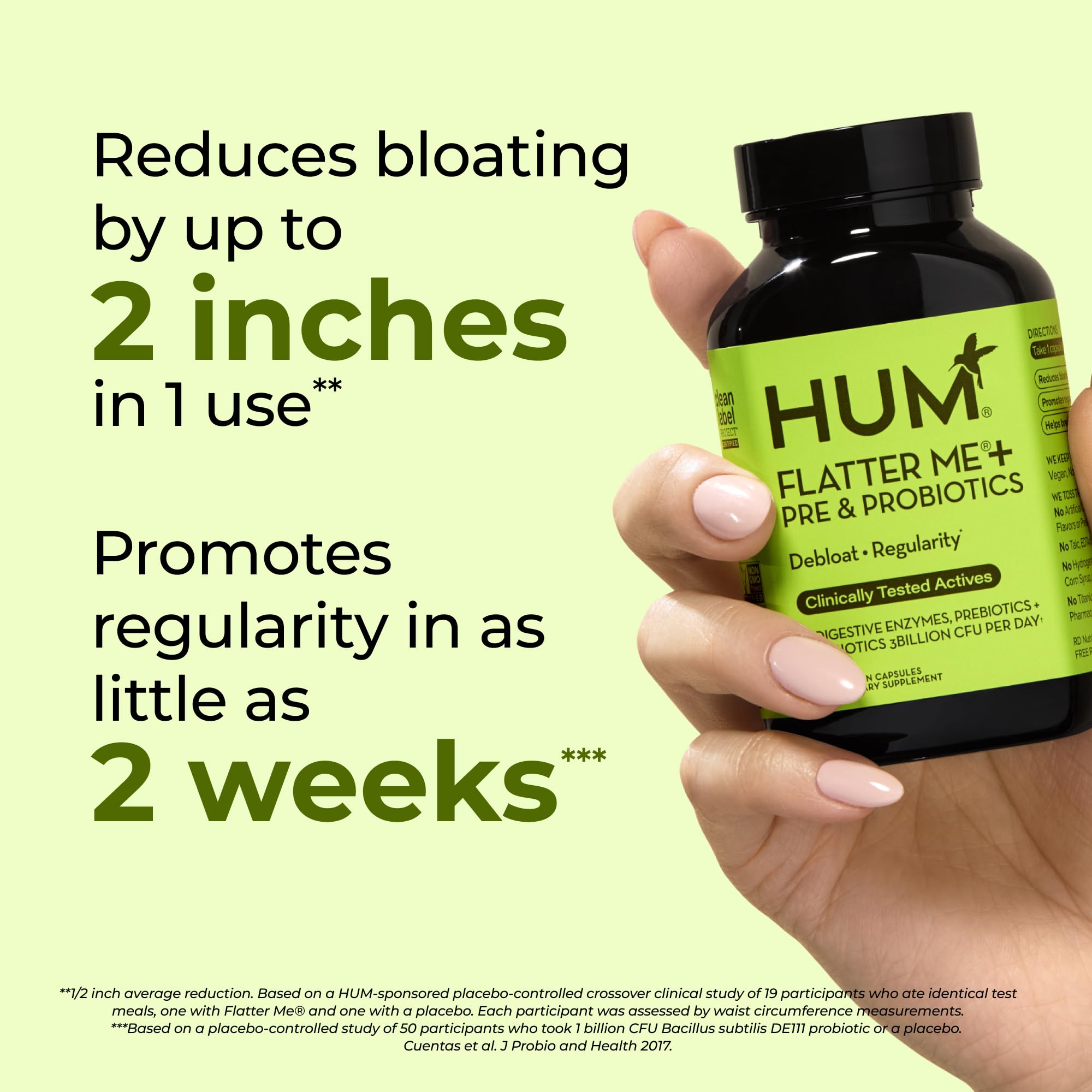 HUM Flatter Me packaging with Clean Label Project certification for safety and quality