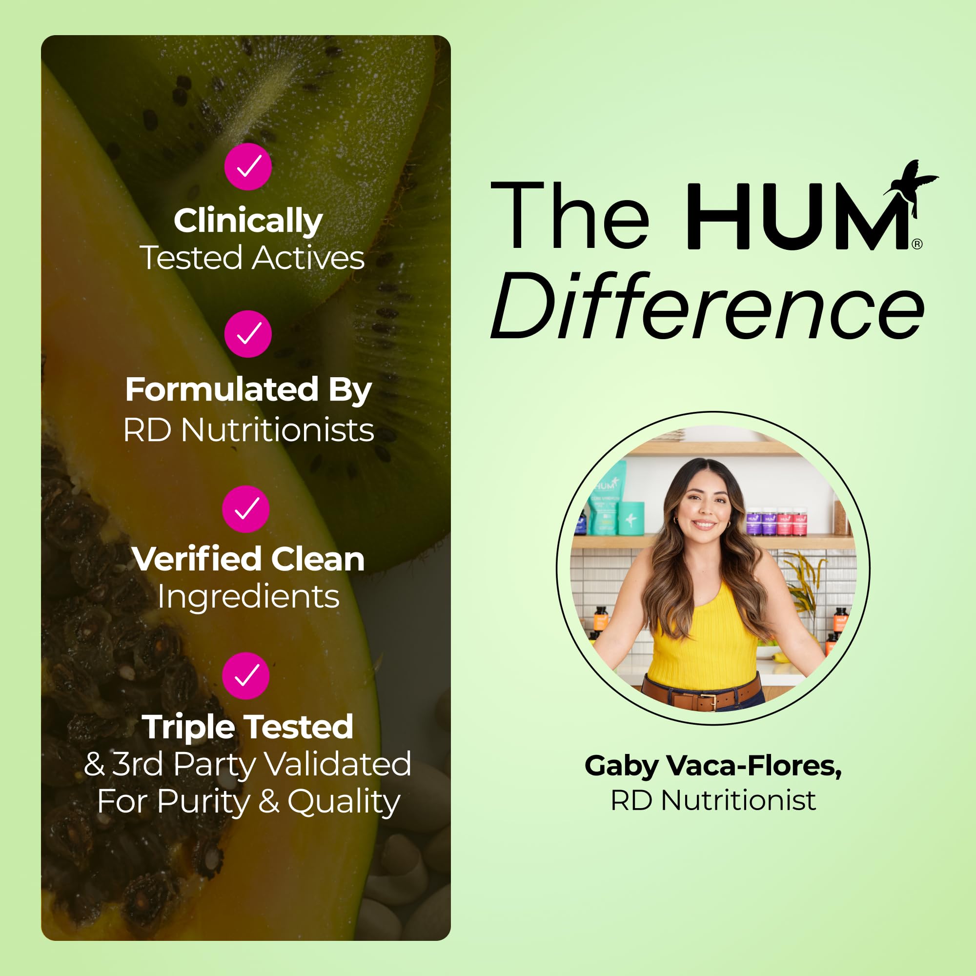 HUM Gut Instinct bottle on desk for easy daily routine