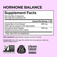 HUM Hormone Balance packaging on a shelf for easy daily use.