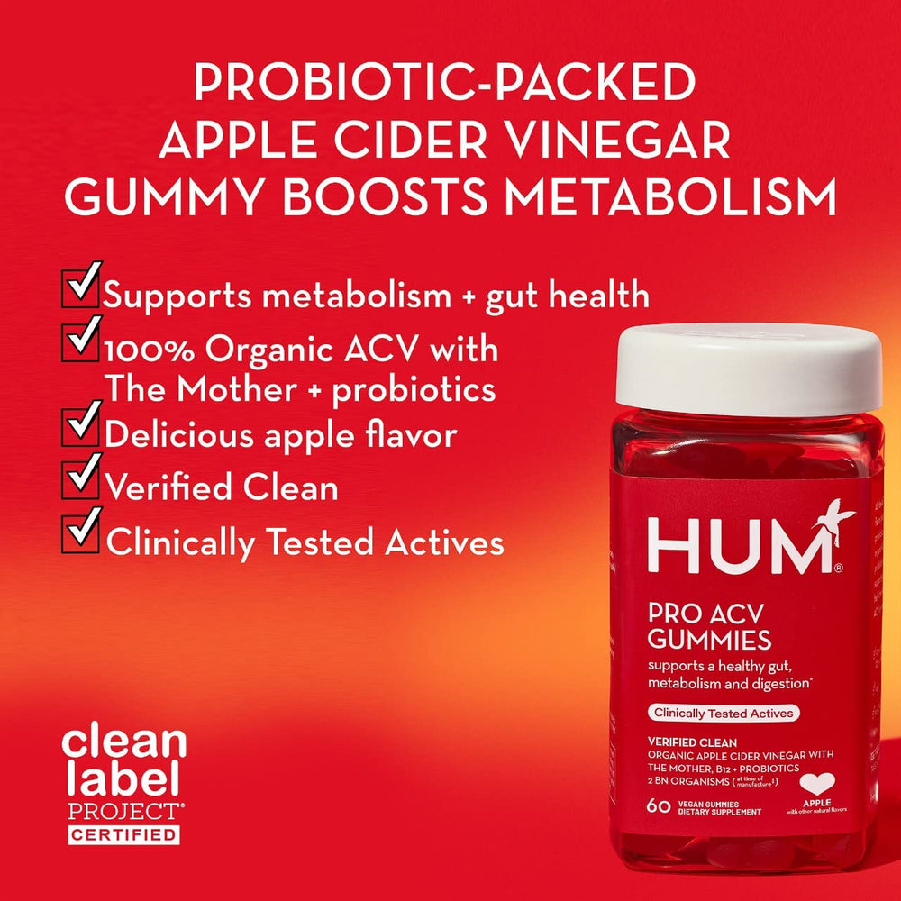 HUM Pro ACV Gummies with vitamin B12 for potential energy support.