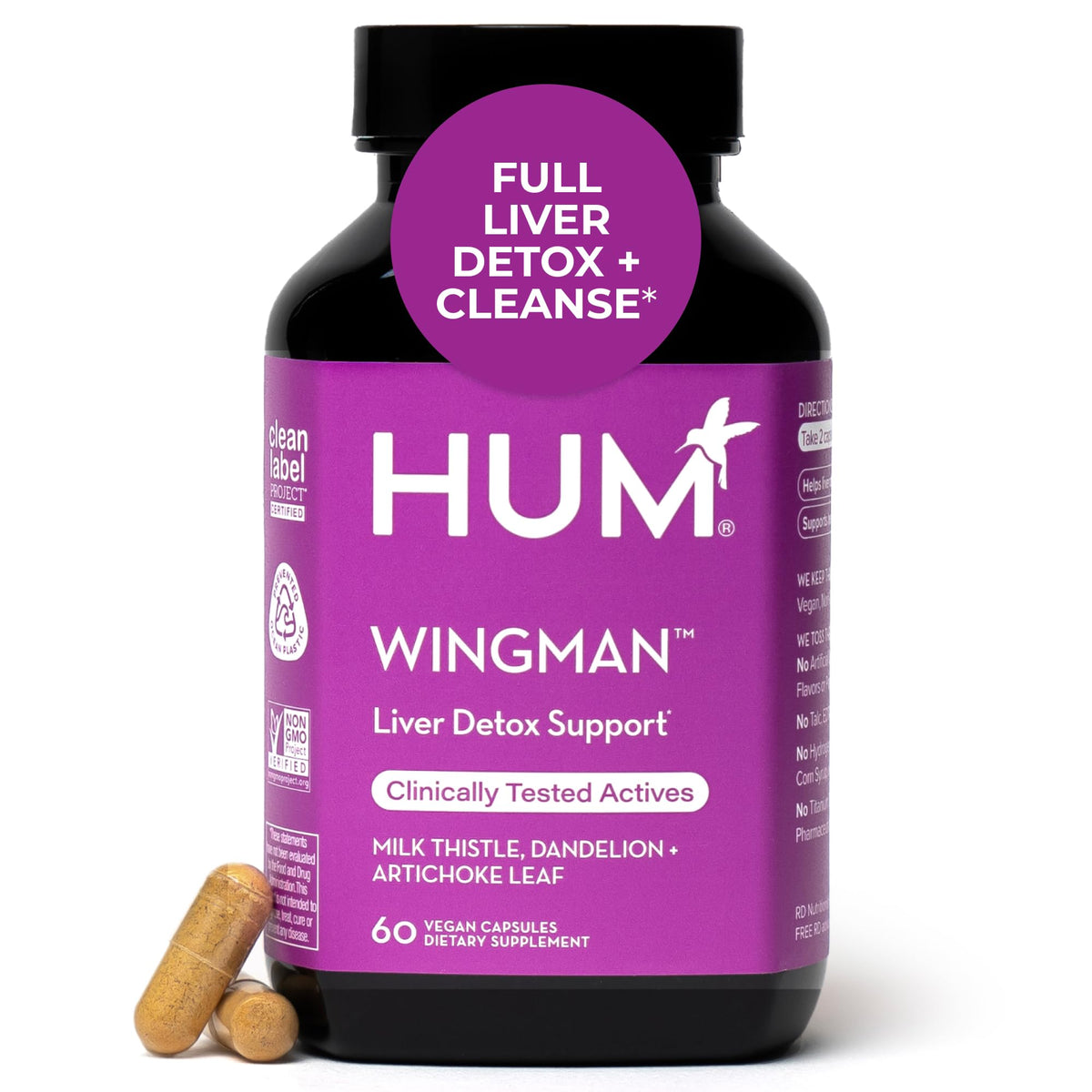 HUM Wing Man bottle supports daily liver wellness with antioxidant ingredients