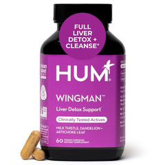 HUM Wing Man bottle supports daily liver wellness with antioxidant ingredients