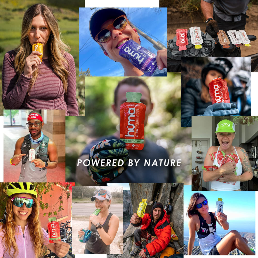 Assorted flavors of Huma Plus gel ideal for long-distance training sessions