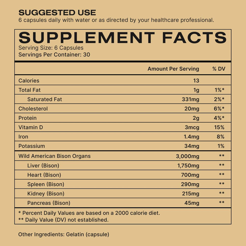 Human Nature bison liver ingredients display nutrient-dense profile for wellness