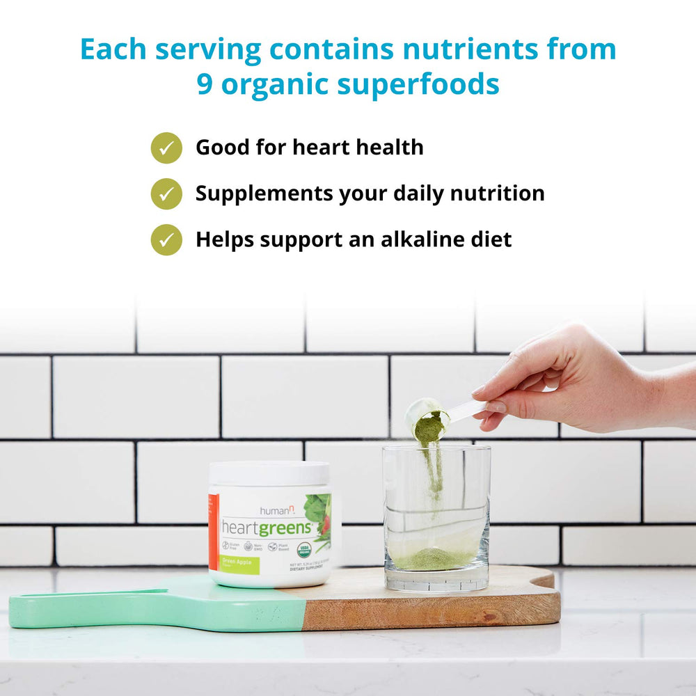 Humann HeartGreens antioxidant fruits bring apple, strawberry, pomegranate notes.
