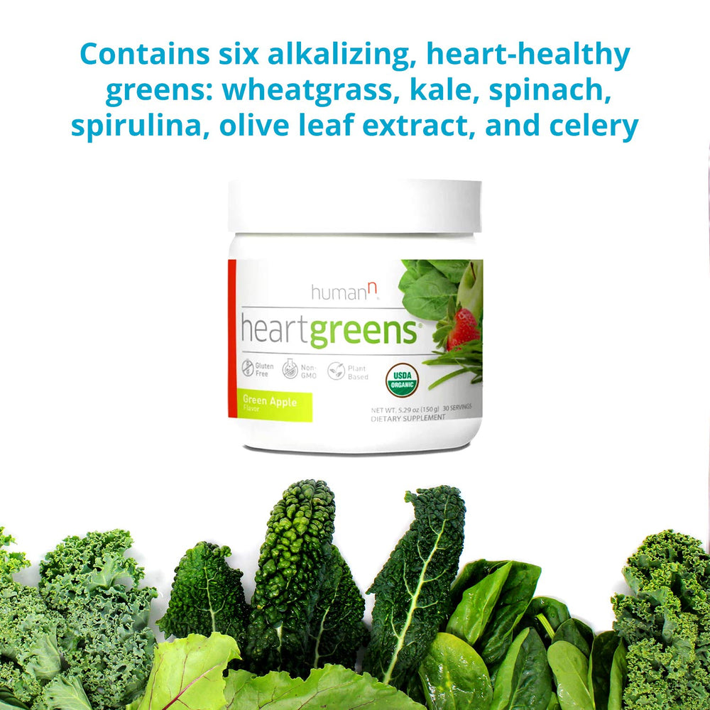 Humann HeartGreens powder dissolves smoothly in smoothie or water.
