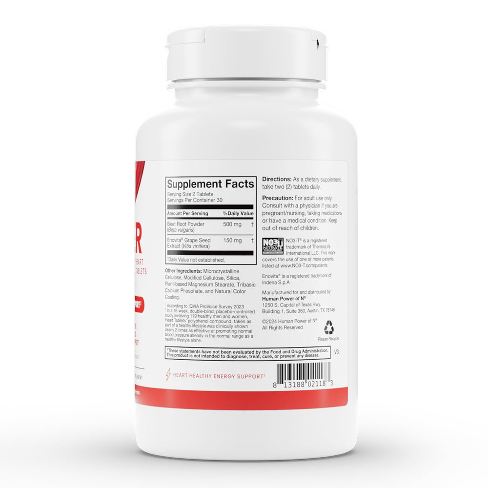 Humann SuperBeets label close up highlighting clinically studied antioxidants