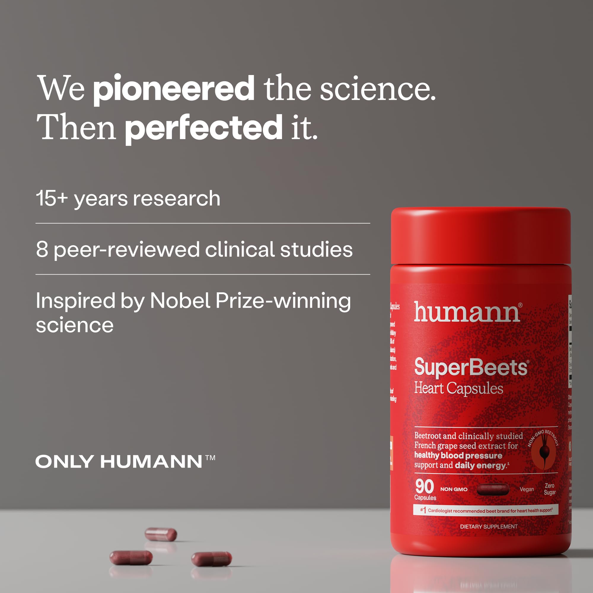 Humann SuperBeets antioxidant blend; studied nutrients from France.