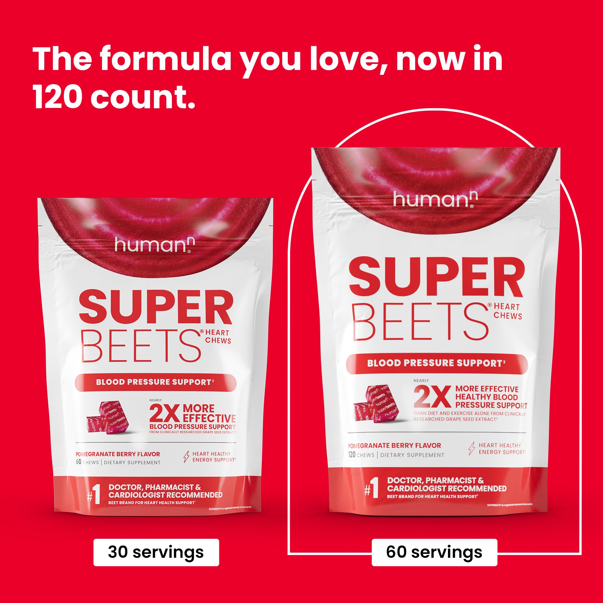Humann SuperBeets Heart Chews individually wrapped for on the go heart health support.