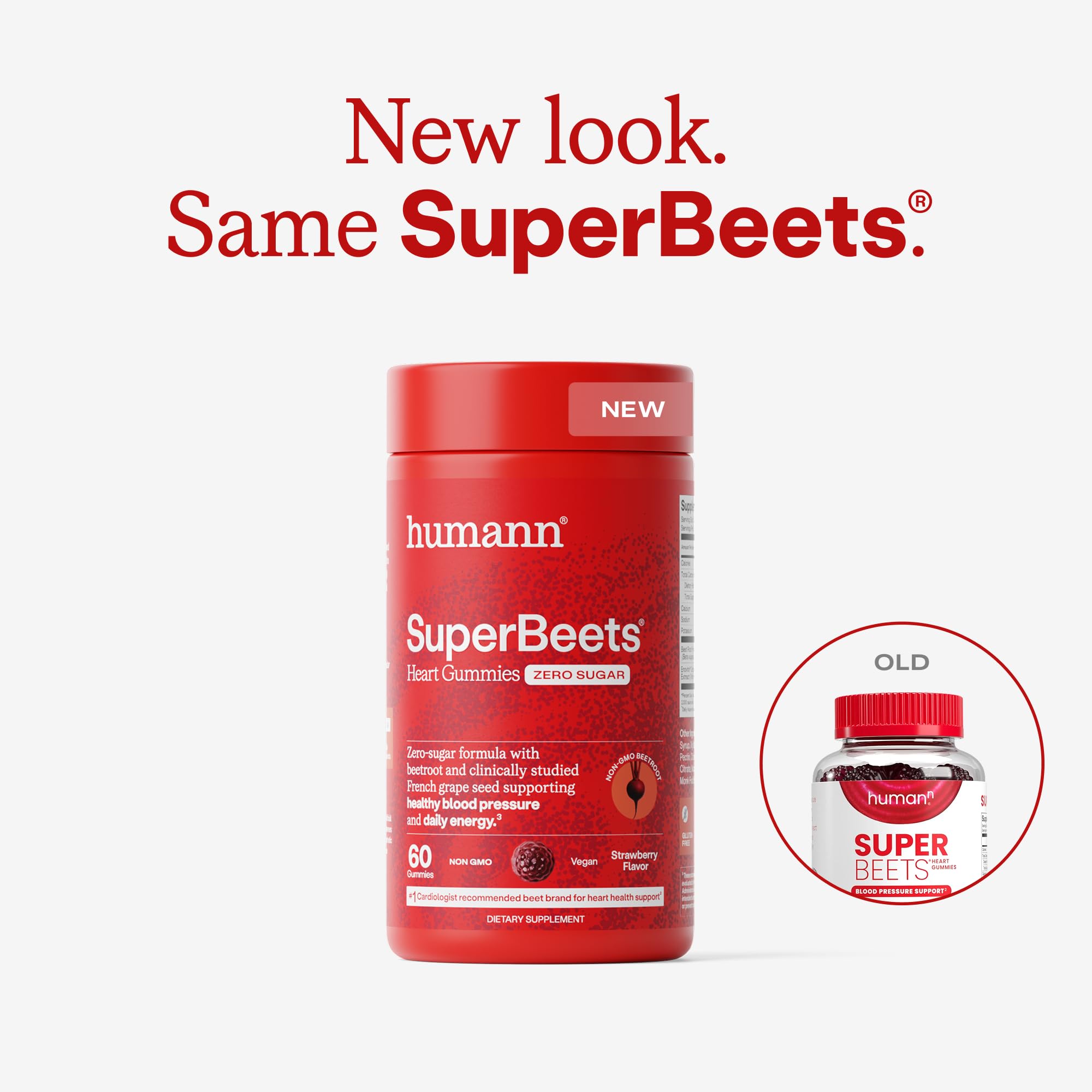 Pouring Humann humanN SuperBeets Heart Gummies into hand shows simple daily serving.
