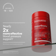 Humann SuperBeets non-GMO beetroot powder; high quality ingredients.
