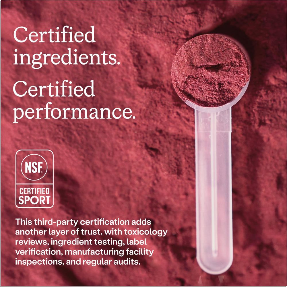 Humann SuperBeets Sport ingredients list emphasizes plant-based formula