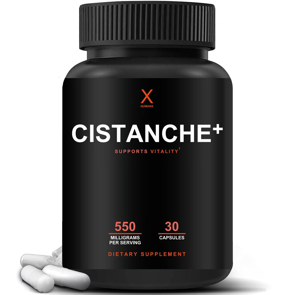 Humanx Cistanche+ capsules bottle for convenient daily use.