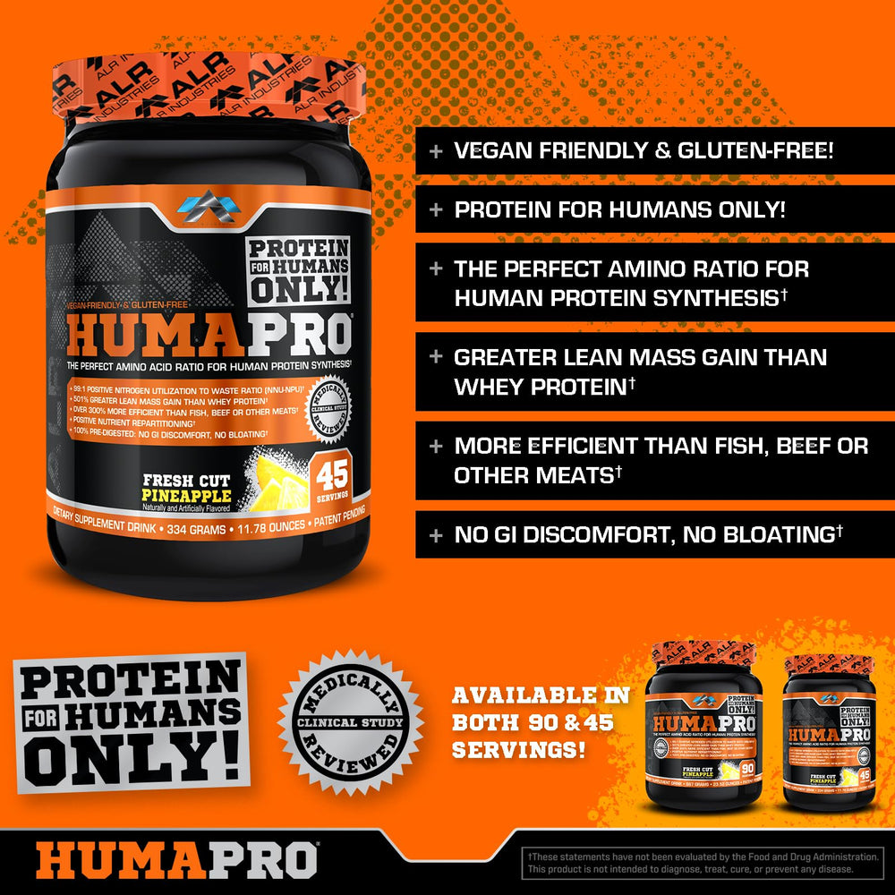 Humapro mix poured into shaker demonstrates versatile, calorie-smart protein options