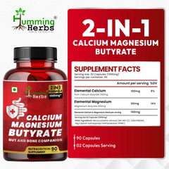 Close up of Humming Herbs butyrate capsules ready for daily digestive support.