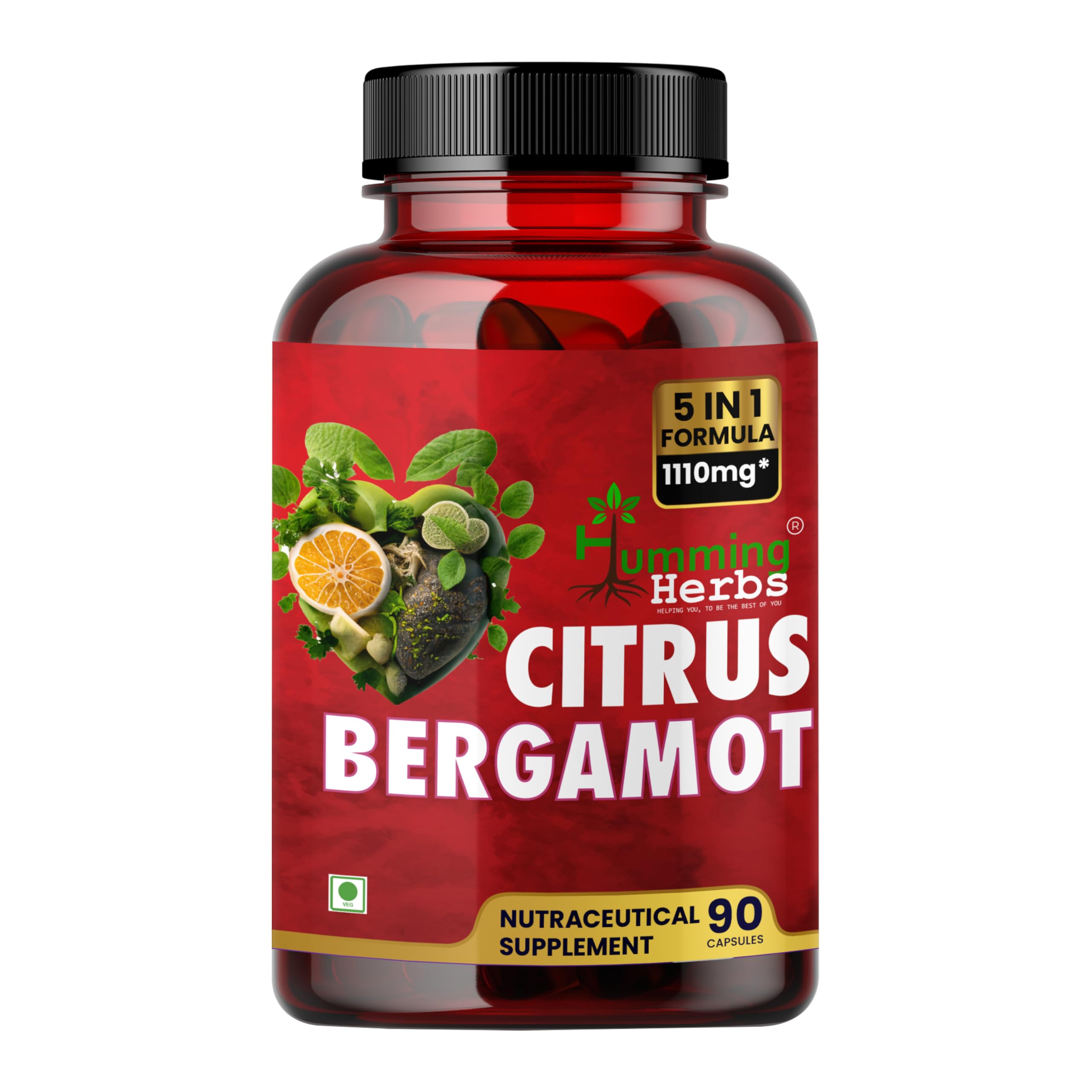 Humming Herbs Citrus Bergamot outer pack for daily wellness routines.