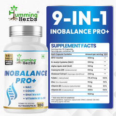 Humming Herbs Inobalance Pro+ label view with key ingredients highlighted