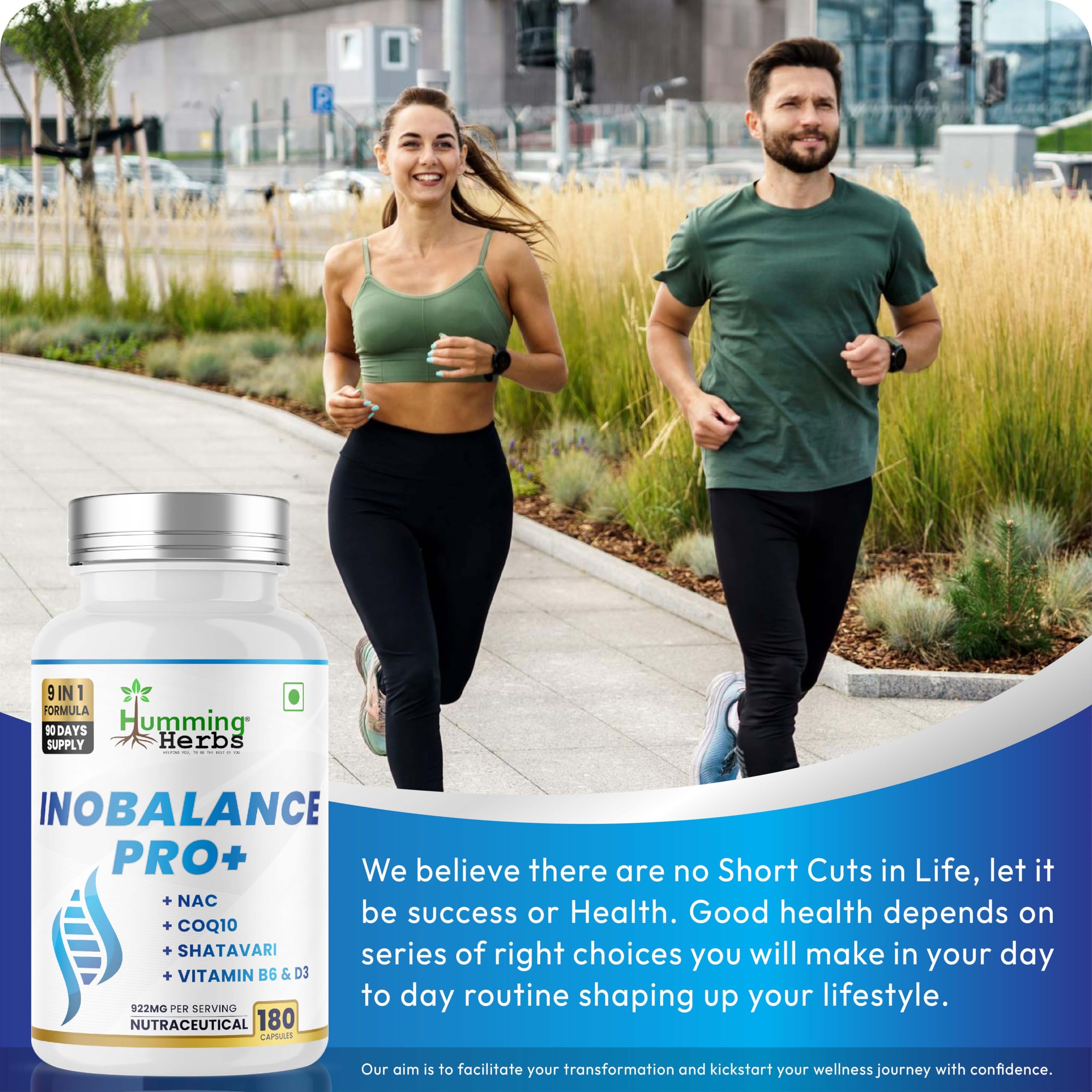 Humming Herbs Inobalance Pro+ packaging on shelf communicates accessible wellness