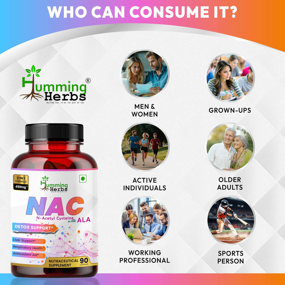 Humming Herbs NAC 450mg third‑party testing seal for potency and purity