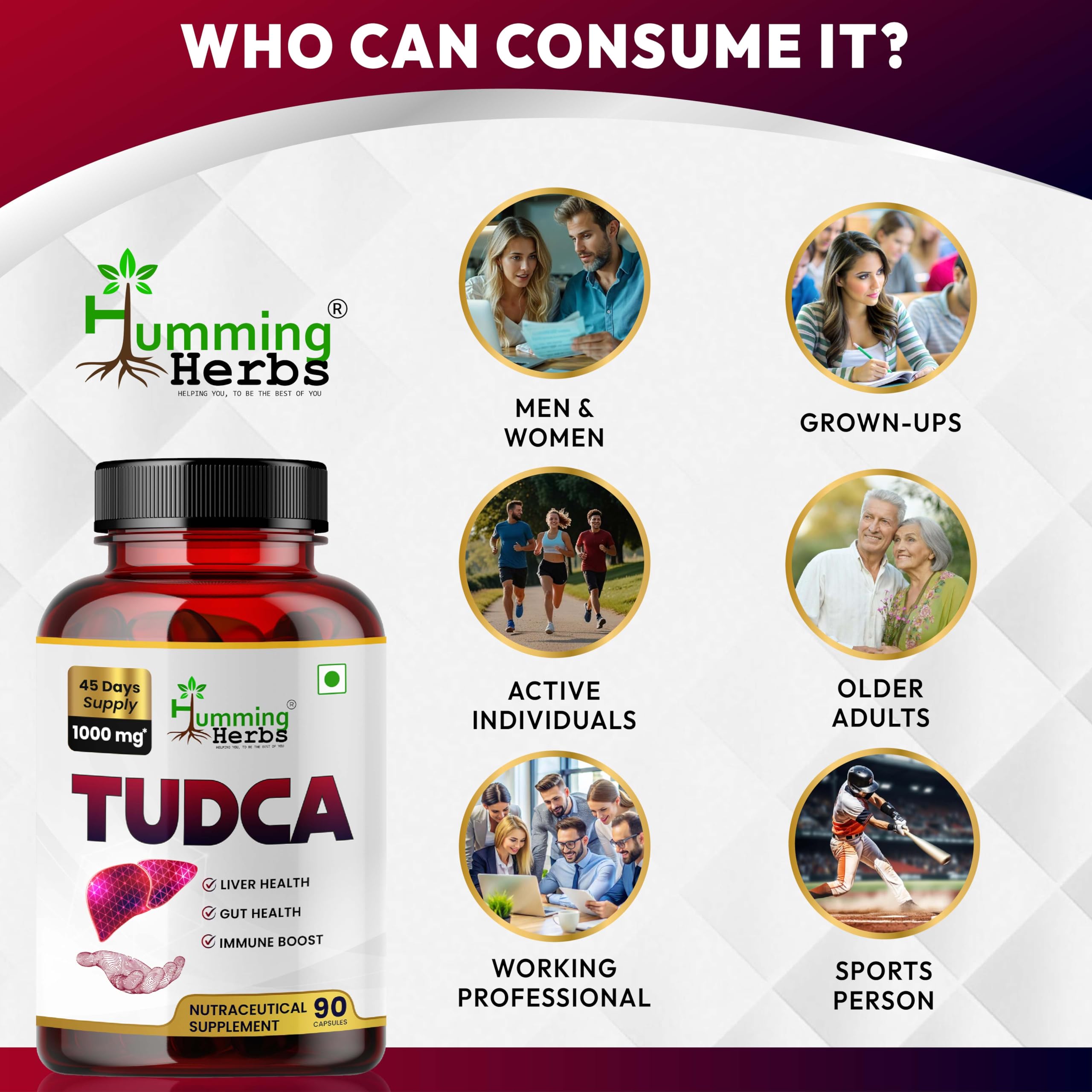 Humming Herbs TUDCA 1000 mg bulk packaging ideal for storage.