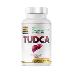 Humming Herbs TUDCA bottle front view with 1000mg label for daily supplementation.