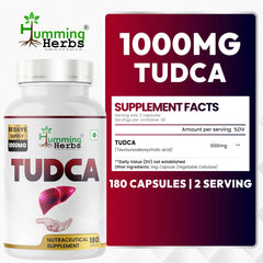 Humming Herbs TUDCA capsules closeup highlighting vegan capsules for easy intake.