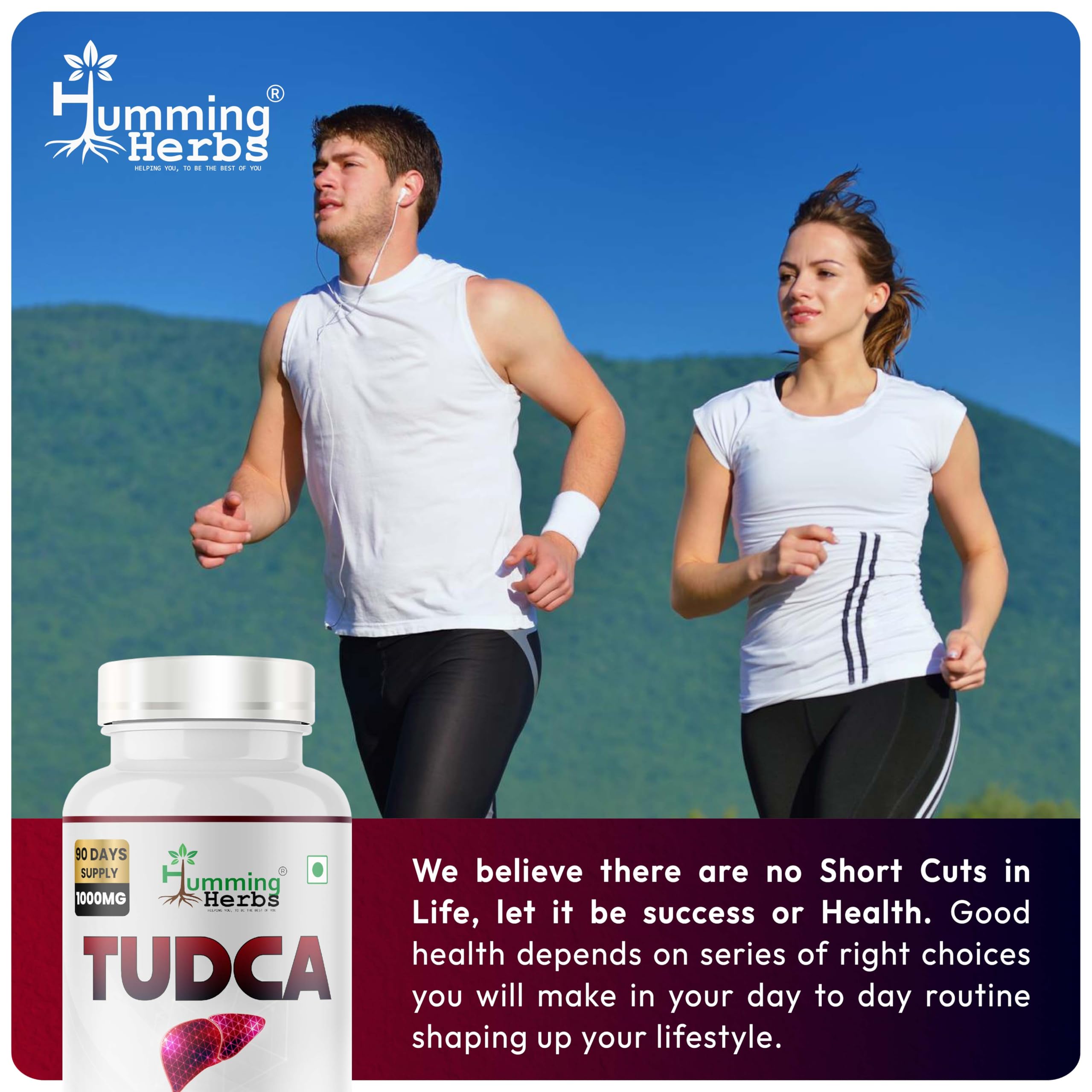 Humming Herbs TUDCA label detail showing potency and ingredient purity.