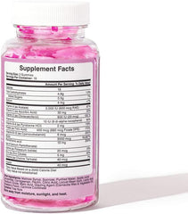 Hunny Bunny biotin gummies closeup with pink bear shapes.
