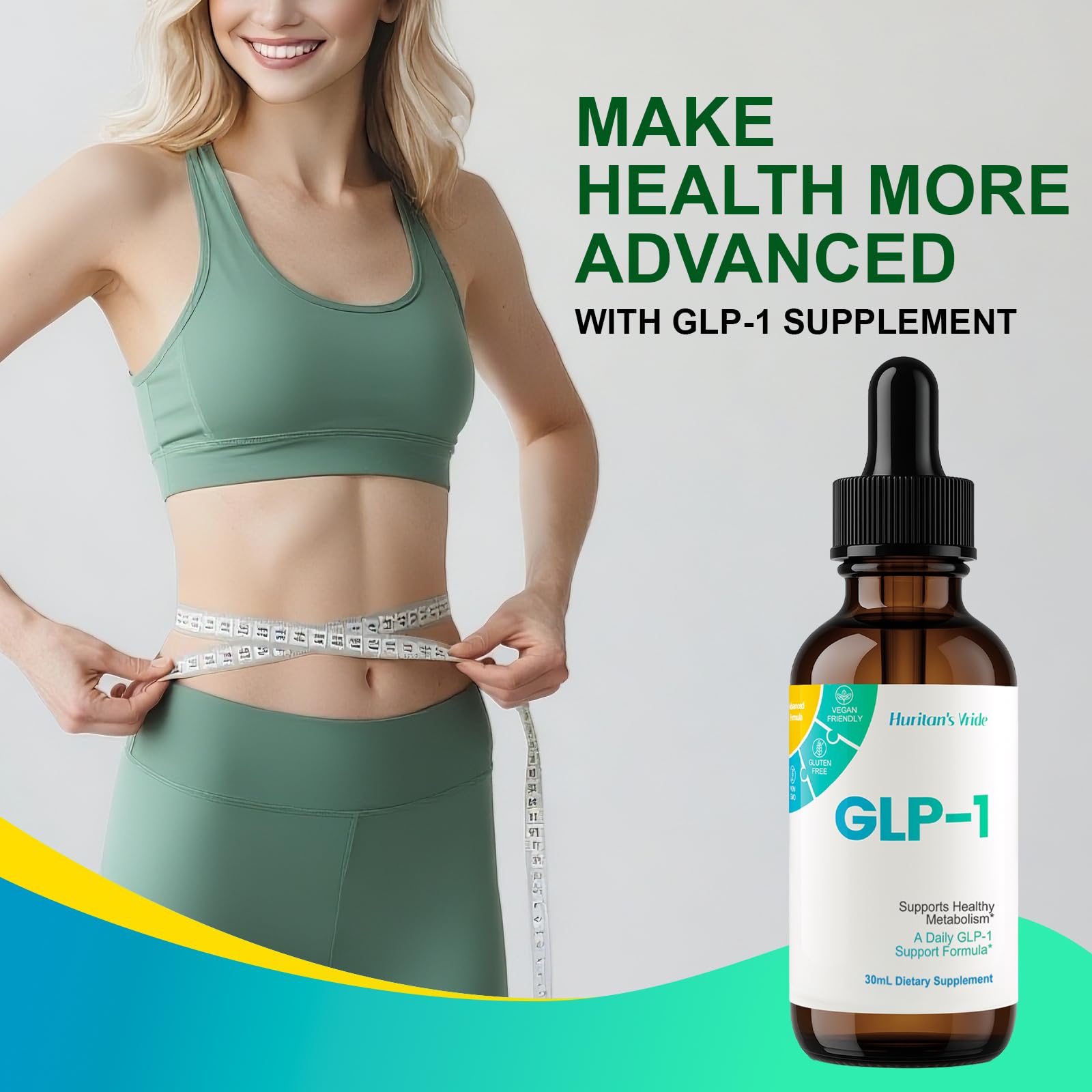 Huritan's Vride GLP-1 Drops sublingual use for quick absorption.