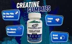 Hurricane Force Creatine Gummies mixed berry gummies close-up highlights soft texture.