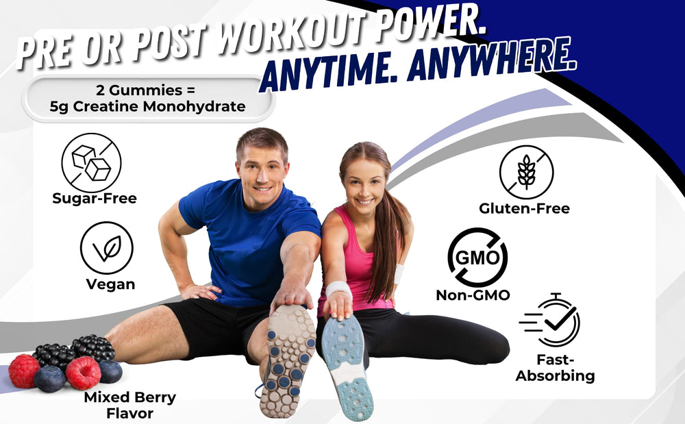 Hurricane Force Creatine Gummies vegan sugarfree for fitness focused routines.