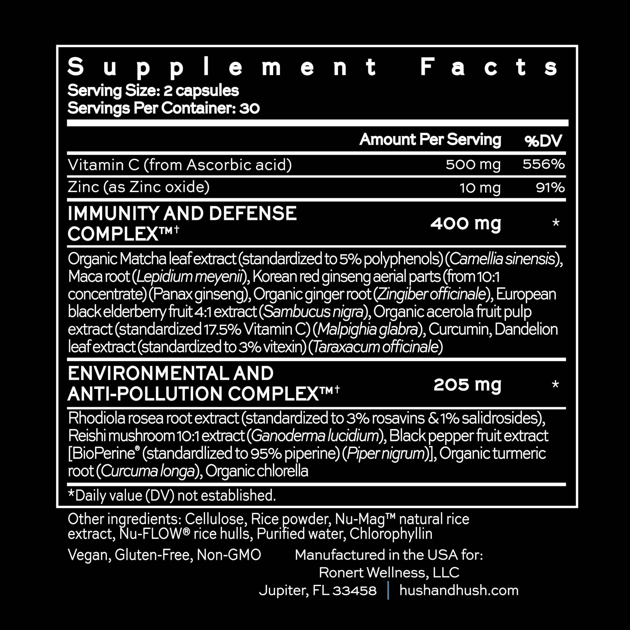 Hush & Hush ShieldUp daily routine setup with a capsule bottle.
