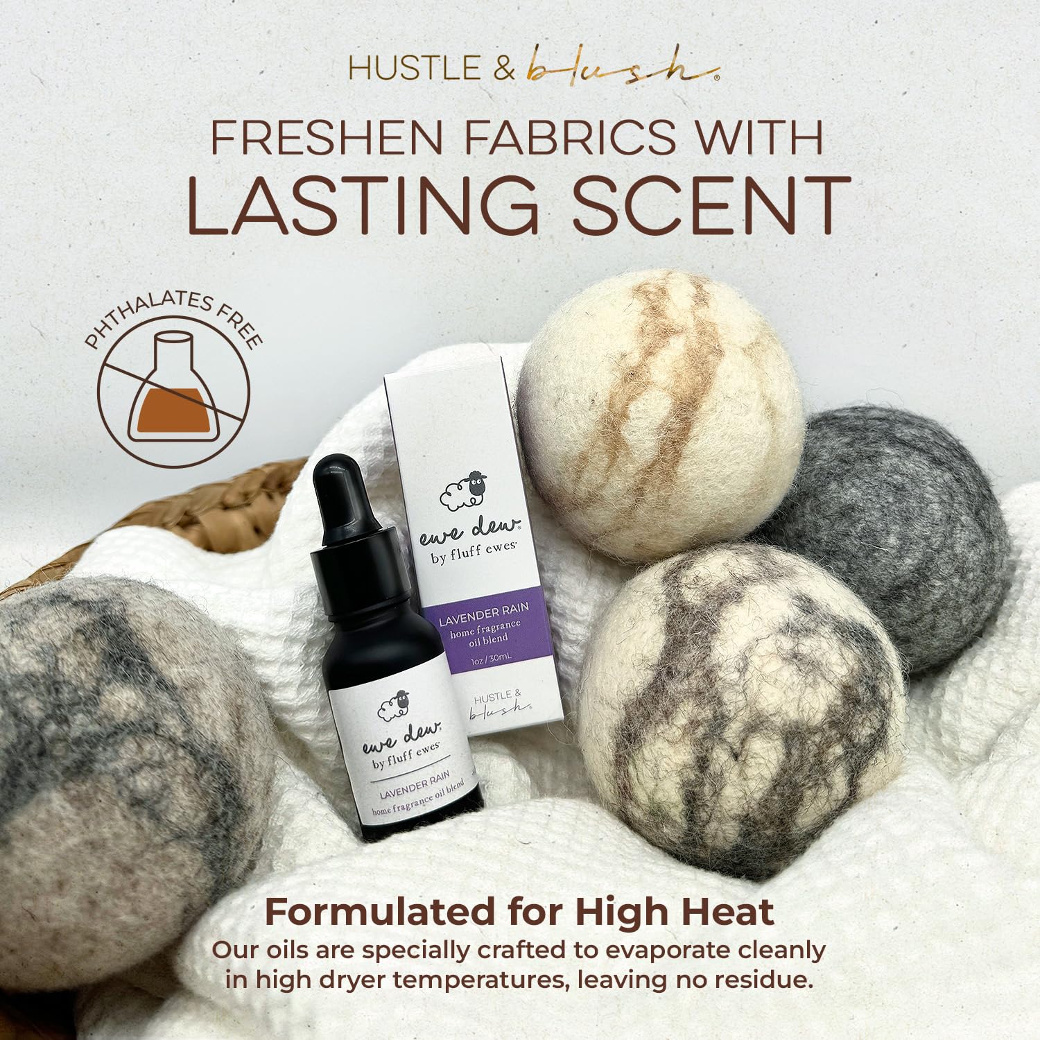 Hustle & Blush Lavender Rain candle-friendly oil for DIY projects.
