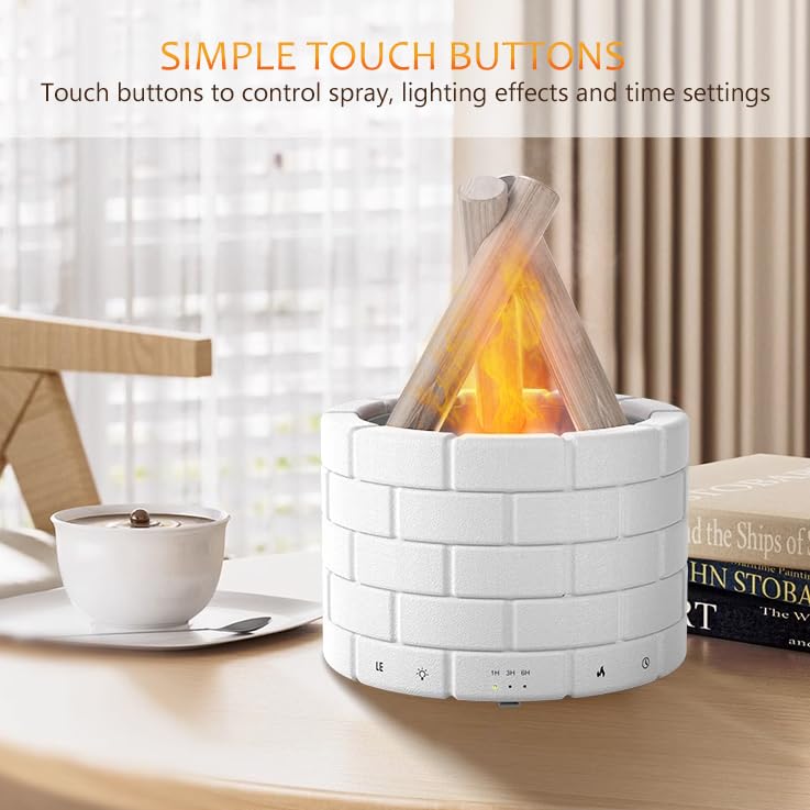 HUTIP bonfire diffuser features LED warm light for mood lighting