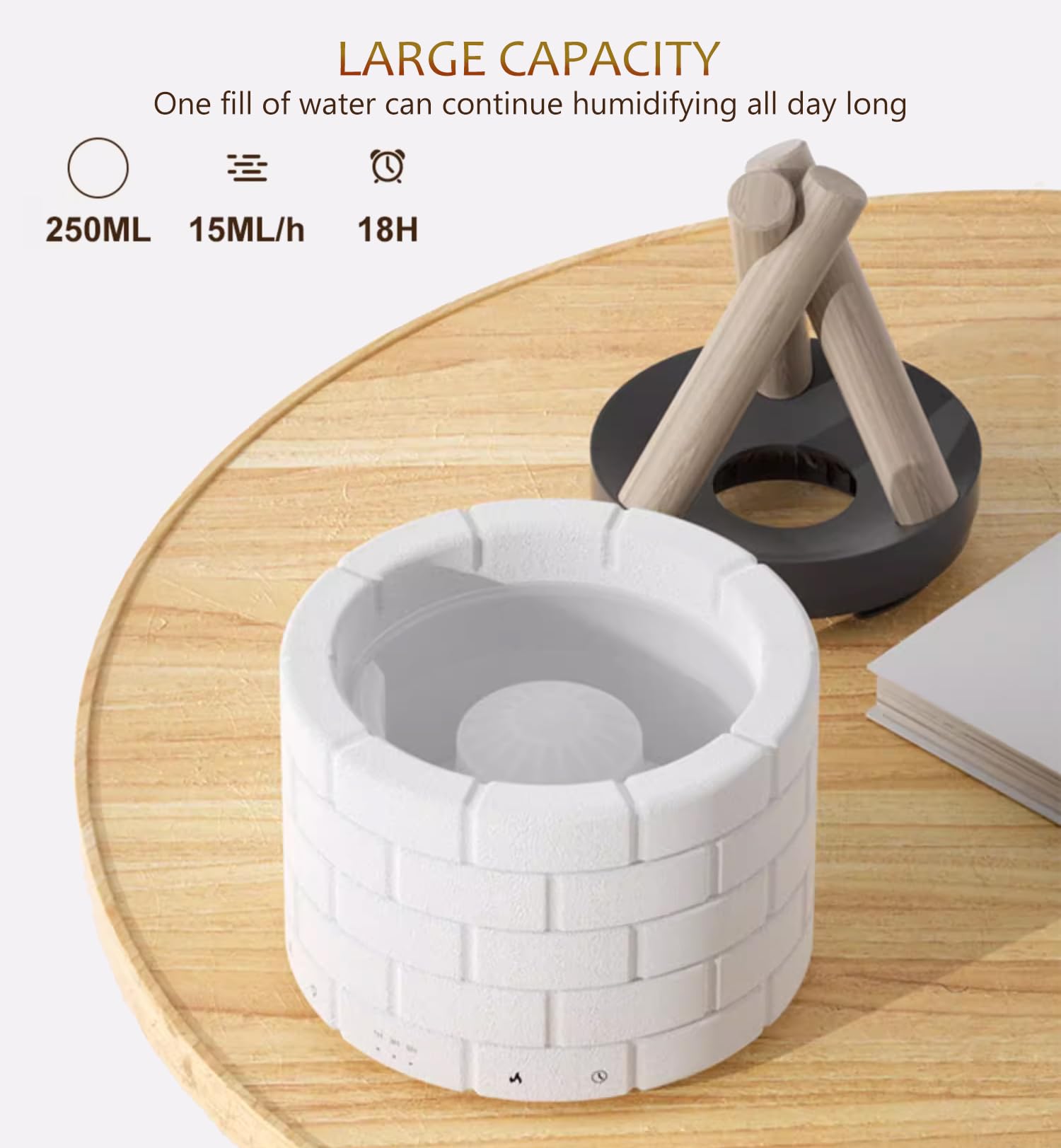 HUTIP bonfire diffuser acts as a compact humidifier for air comfort