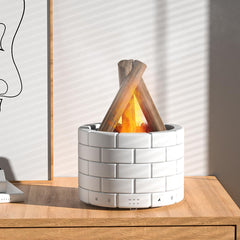 HUTIP bonfire diffuser simulates wood-burning glow for relaxing bedroom evenings