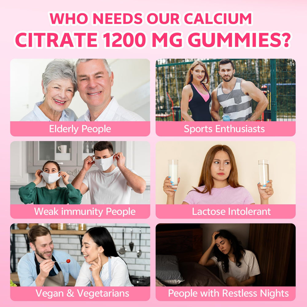 HUUAYAO calcium citrate gummies GMP certification seal visible