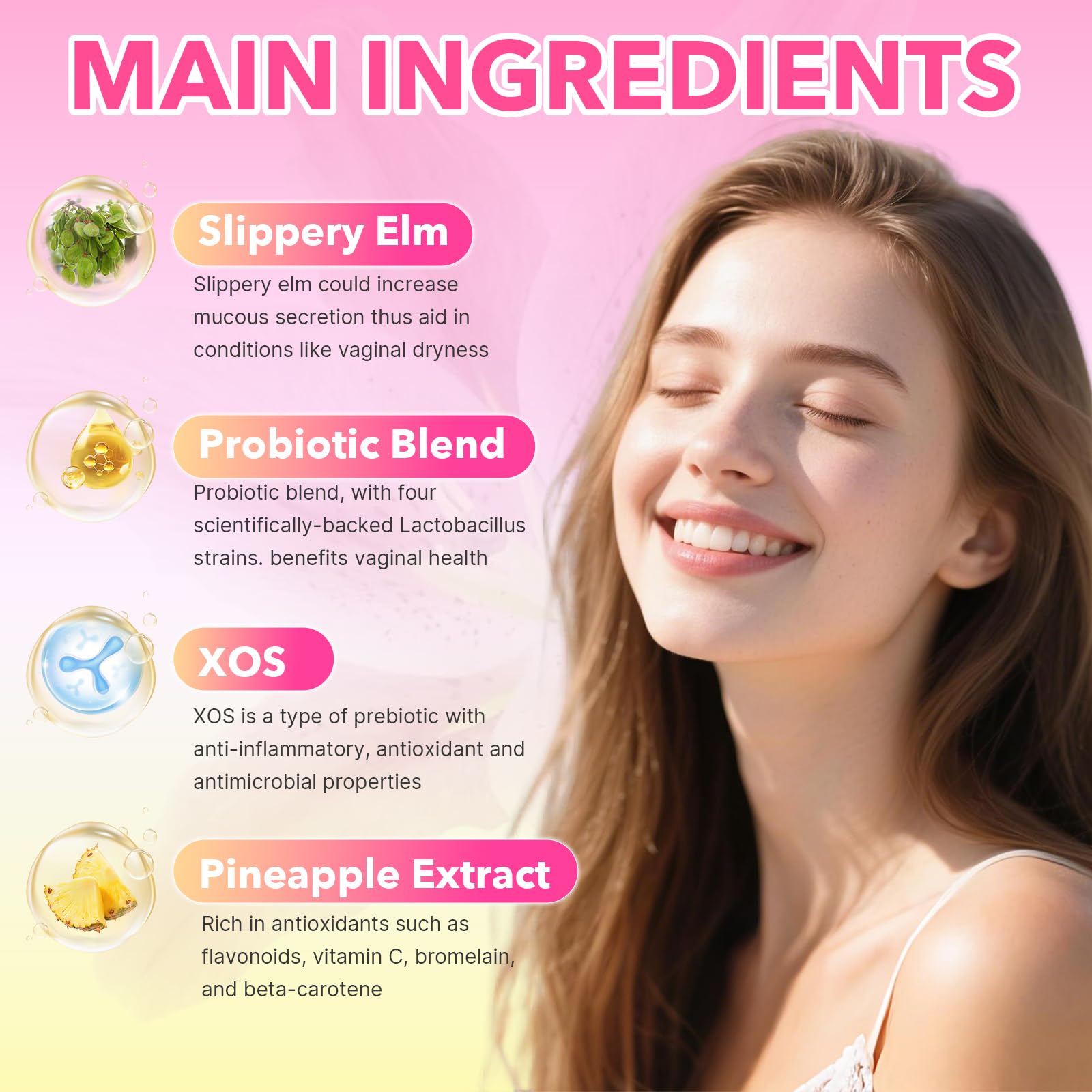 HUUAYAO Probiotic blend image conveys gut health benefits.