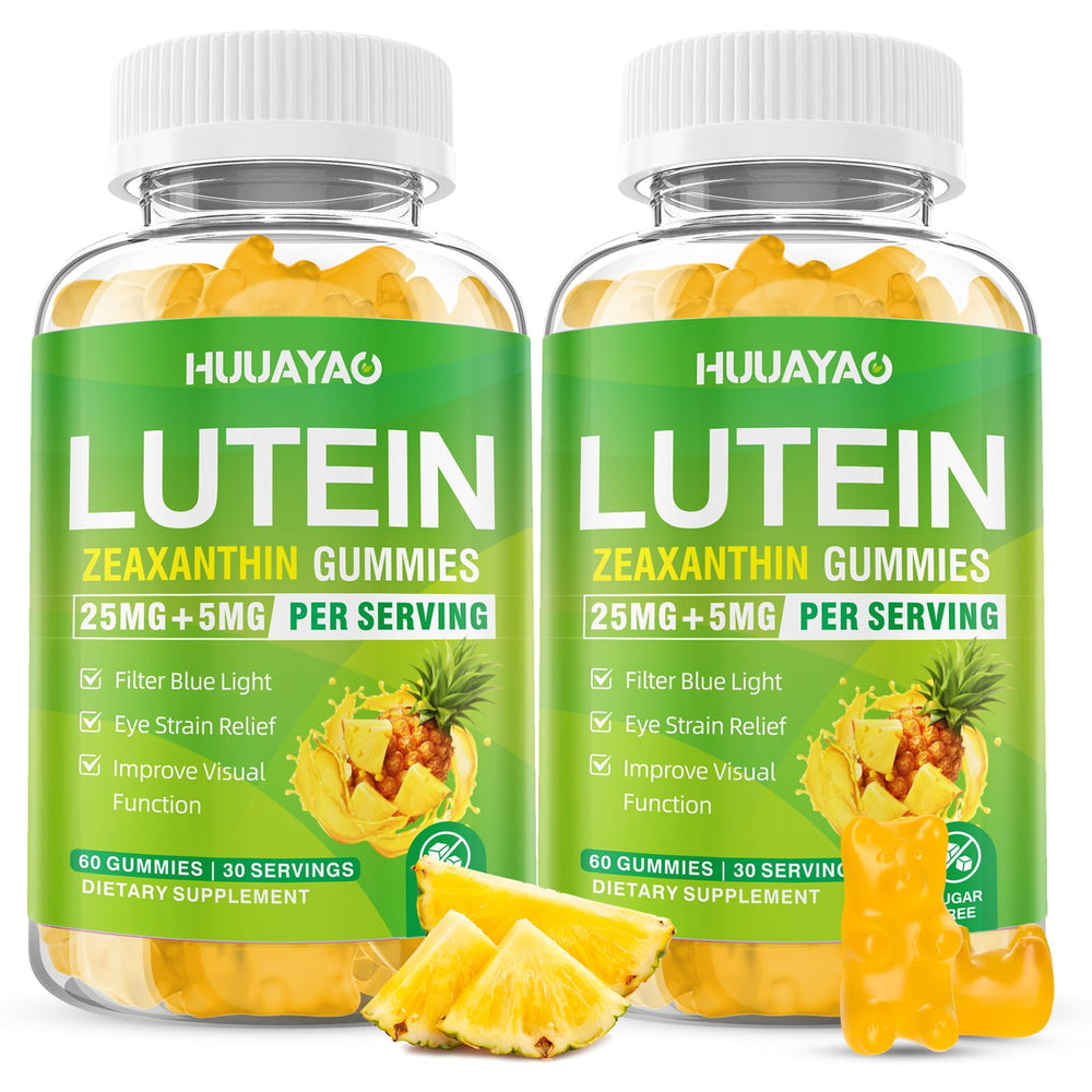 HUUAYAO Lutein Gummies bottle for daily eye comfort during screen time.