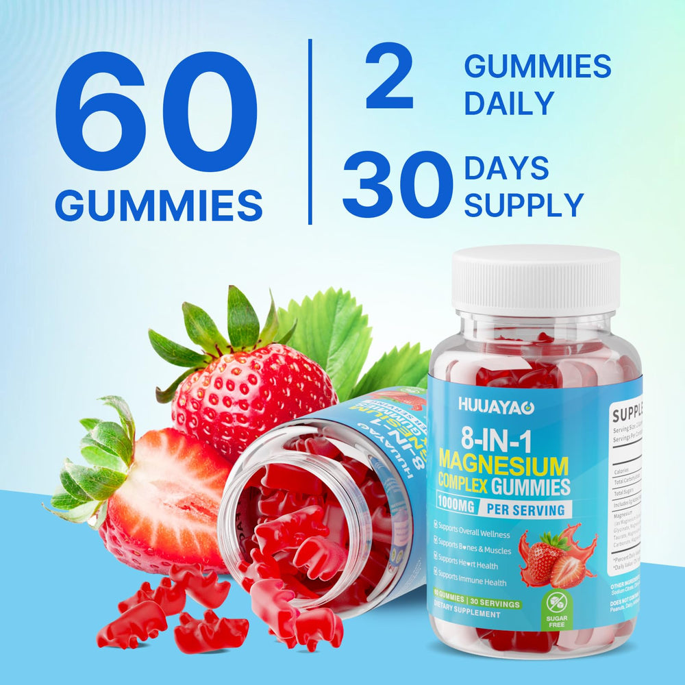 HUUAYAO Strawberry gummies showing serving-size information