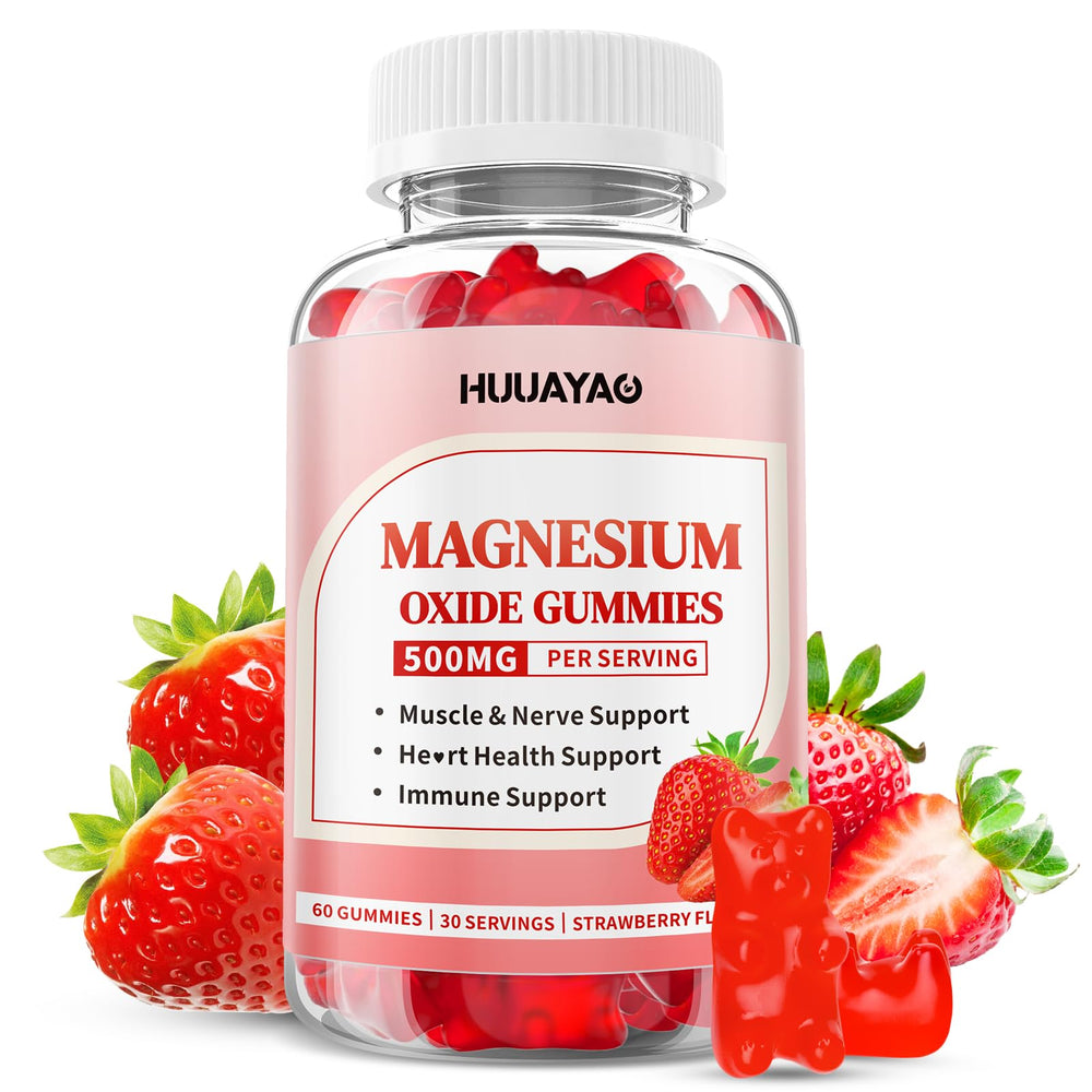 HUUAYAO Magnesium Oxide Gummies front view bottle for daily wellness support