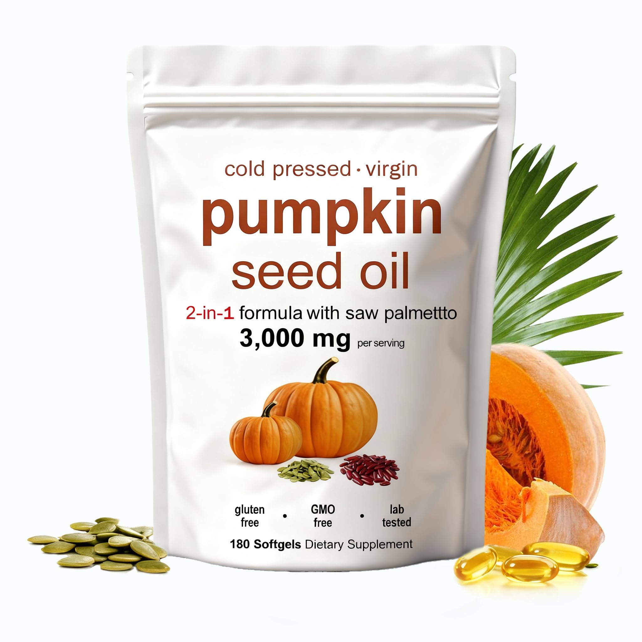 Huuazoi Pumpkin Seed Oil softgels in close-up, easy daily supplement for wellness.